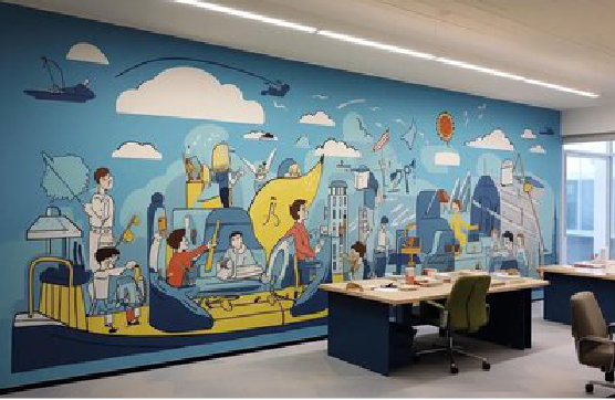 青阳办公室墙绘的特点。