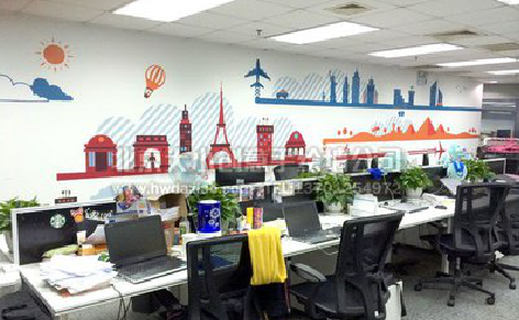 青阳教你设计办公室墙绘的方法。