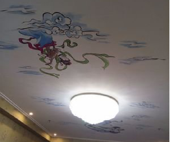 青阳如何快速绘制天花板上的手绘墙？