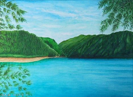 青阳在墙绘中，如何绘画绿水青山？